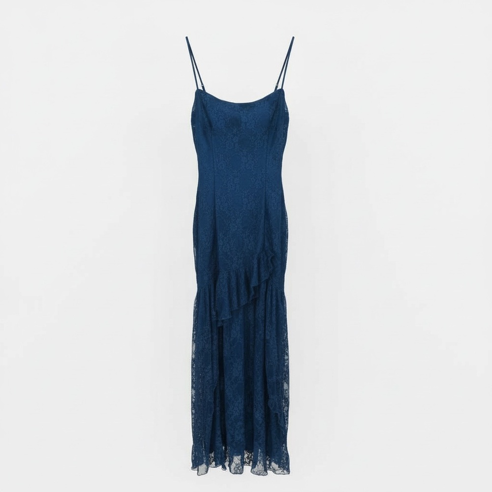 Fashion Nova Asymmetrical Navy Dress